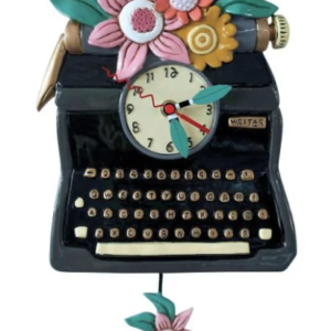 Black Vintage Writer (typewriter) Clock