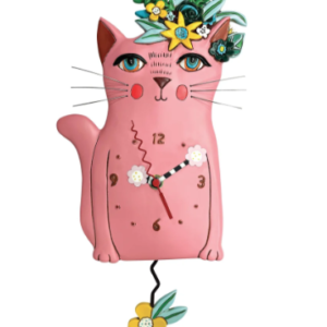Pretty Kitty Pink Clock