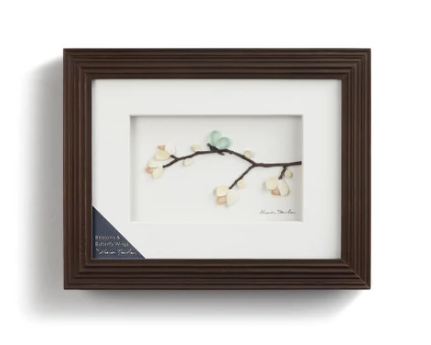 Blossoms and Butterfly Wings Wall Art- gray