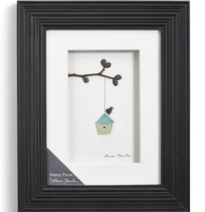Happy Place Wall Art (gray frame) - 8x10"