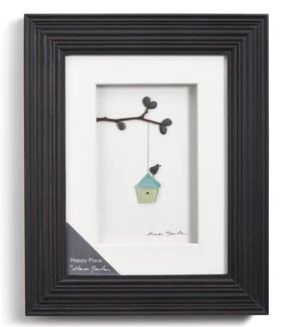 Happy Place Wall Art (gray frame) - 8x10"