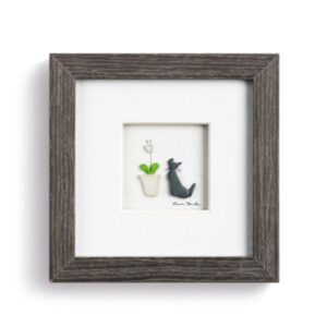 Purrfect Petals Wall Art -Gray 6"